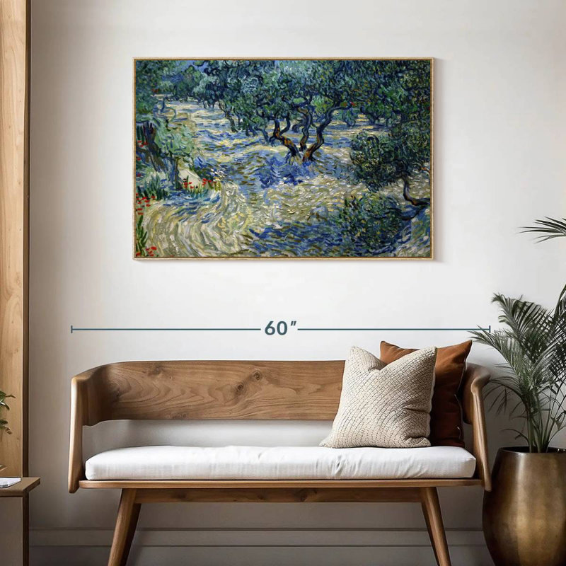 Olive Orchard 1889, Cadre flottant en bois naturel, 43 po x 29 po