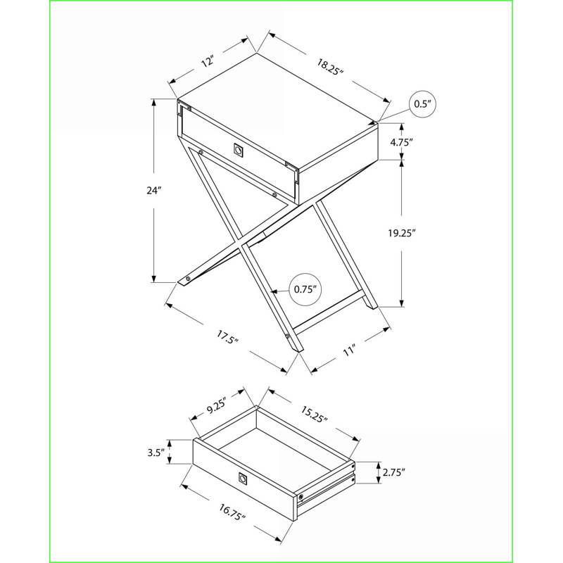 Table basse espresso rectangulaire avec pieds en métal doré - rangement spacieux et amp; Polyvalent pour le salon / la chambre à coucher