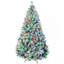 Arbre de Noël artificiel de 7,5 pi de hauteur avec 1149 branches floquées par la neige, 550 lumières DEL blanc chaud ou coloré, base en acier-1092045168