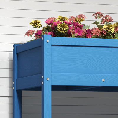 Elevated Garden Bed Planter Box 39.5''W x 25.7''H Premium Poly Elevated Planter Stand
