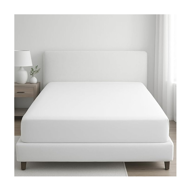 100% Egyptian Cotton Fitted Sheet – Extra Deep 35cm Pocket, Soft & Breathable Luxury Hotel Quality Bedding with Durable Elastic