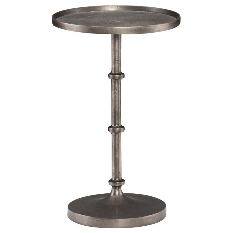 Graphite Black Round Metal End Table