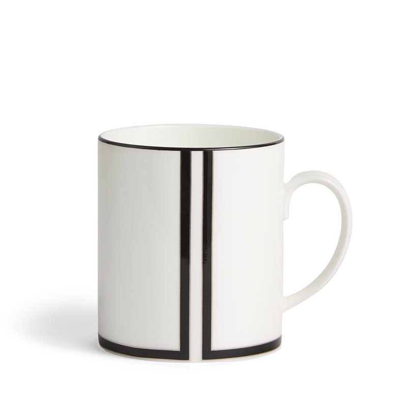 Vera Wang Luxe Graphite 15.5floz Mug, Black & White