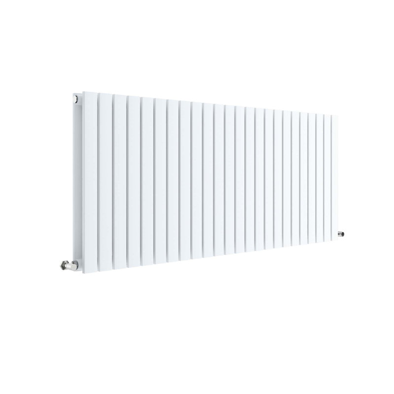 Sloane Horizontal Standard Radiator, White, 60cm H x 139.8cm W x 7.2cm D