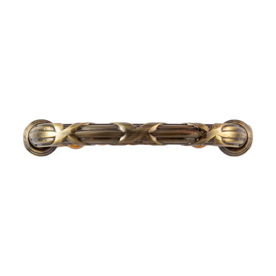 Utopia Alley Riga Pull Handle - Decorative Cabinet Drop Pull Handles For Cabinets And Drawers - Vintage Cabinet Hardware With Hand Finished Antique Brass - Metal Drawer Pull Handle, 3.75" Center To Center (Set Of 10)