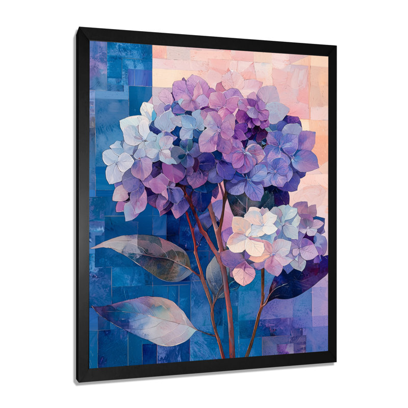 Murray - Floral Canvas Wall Art, Noir, noir, noir, noir, H 20 po x l 12 po, Picture Framed