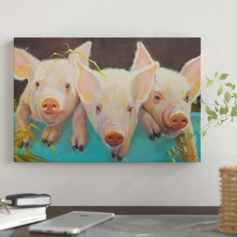«Life as a Pig I», impression sur toile, H 12 po x l 18 po x P 1,5 po, Toile tendue, Pas de tapis