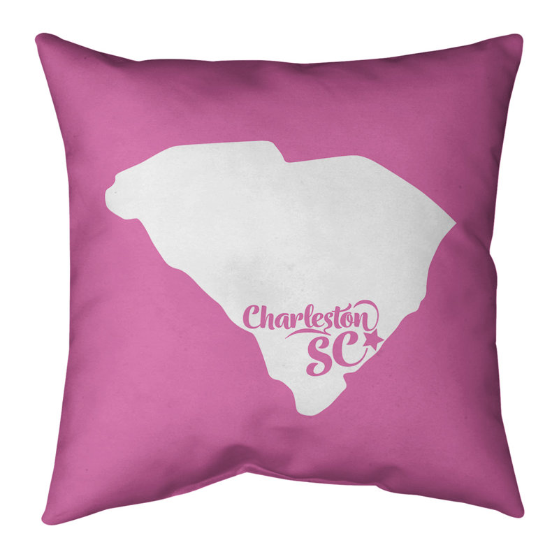Housse de coussin en lin, Charleston Caroline du Sud, 18" x 18", Rose