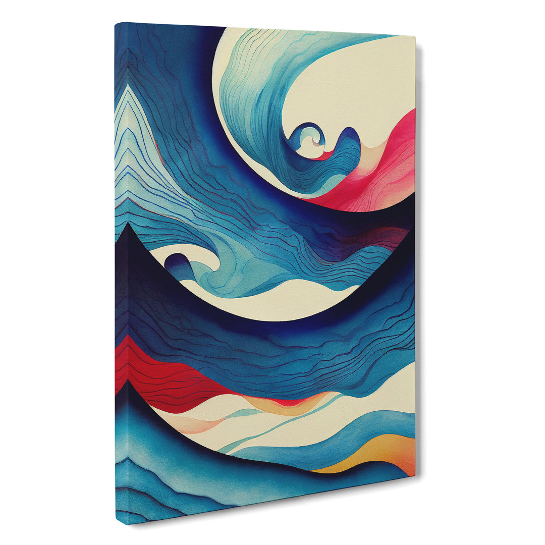 Painted Ocean Wave No.1 Abstract - Wrapped Canvas Print