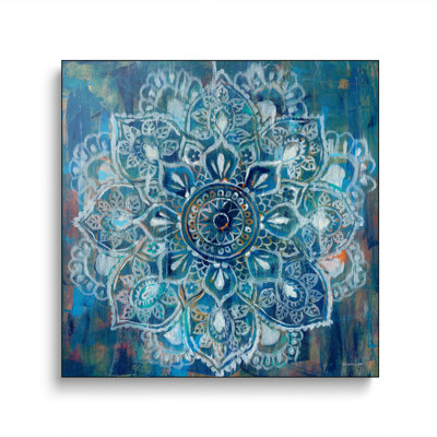 Impression sur toile, "Stealaix" - Mandala en bleu II par Danhui Nai