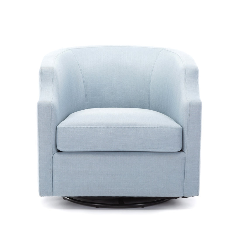 Fauteuil demi-tonneau pivotant bleu ciel Isabelle