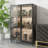3-Tier Glass Door Display Case With LED Light