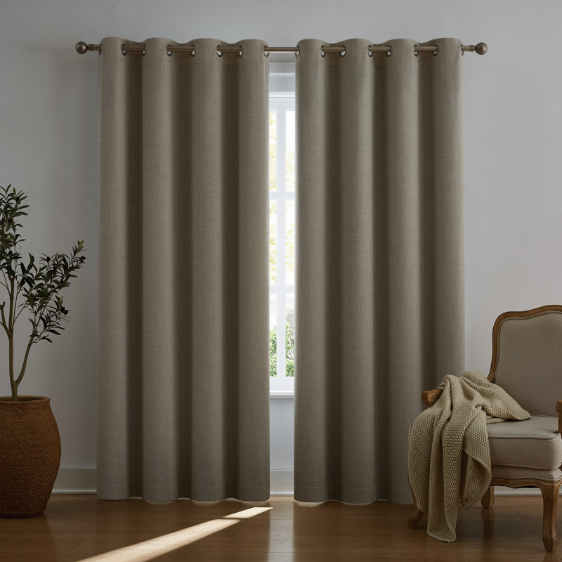 Paire de rideaux occultant avec œillets SUNBARRIER I-SNAP , Champignon, L 52 po x L 108 po