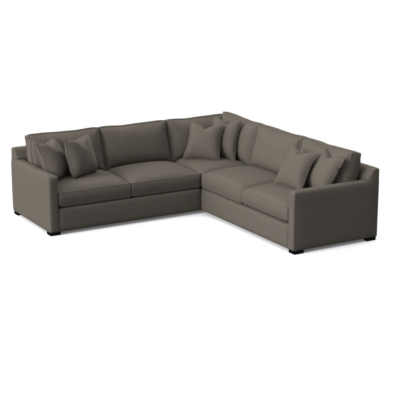 Bel-Air L-Sectional, Gray Sugar Performance; 0863-84, Black
