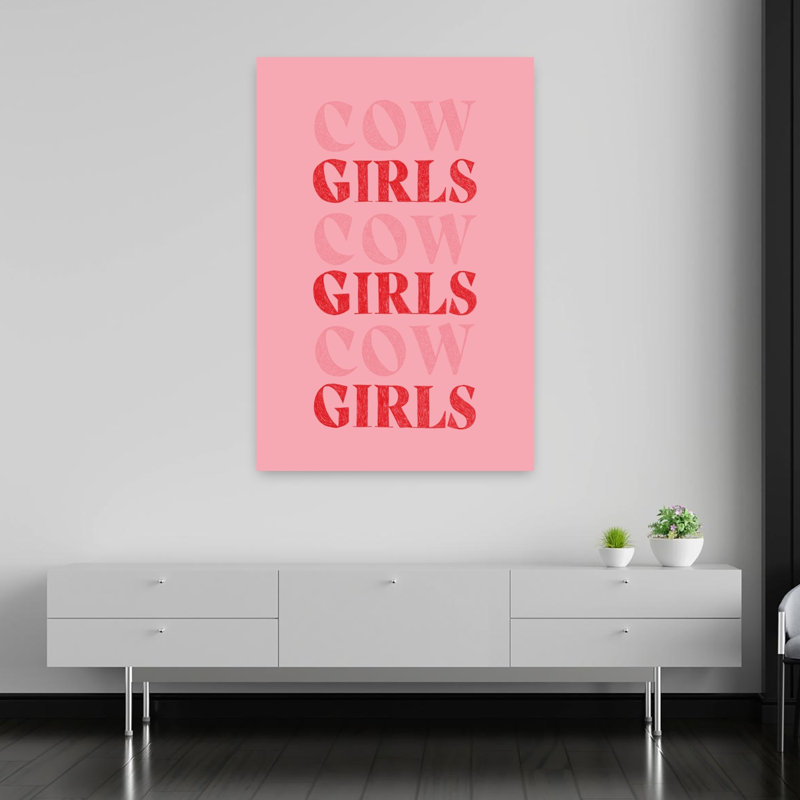 Cow Girls Girls Girls Abstract Contemporary Cow Wall Art Print 1 Piece Wrapped Canvas Wall Art, 152.4cm H x 101.6cm W