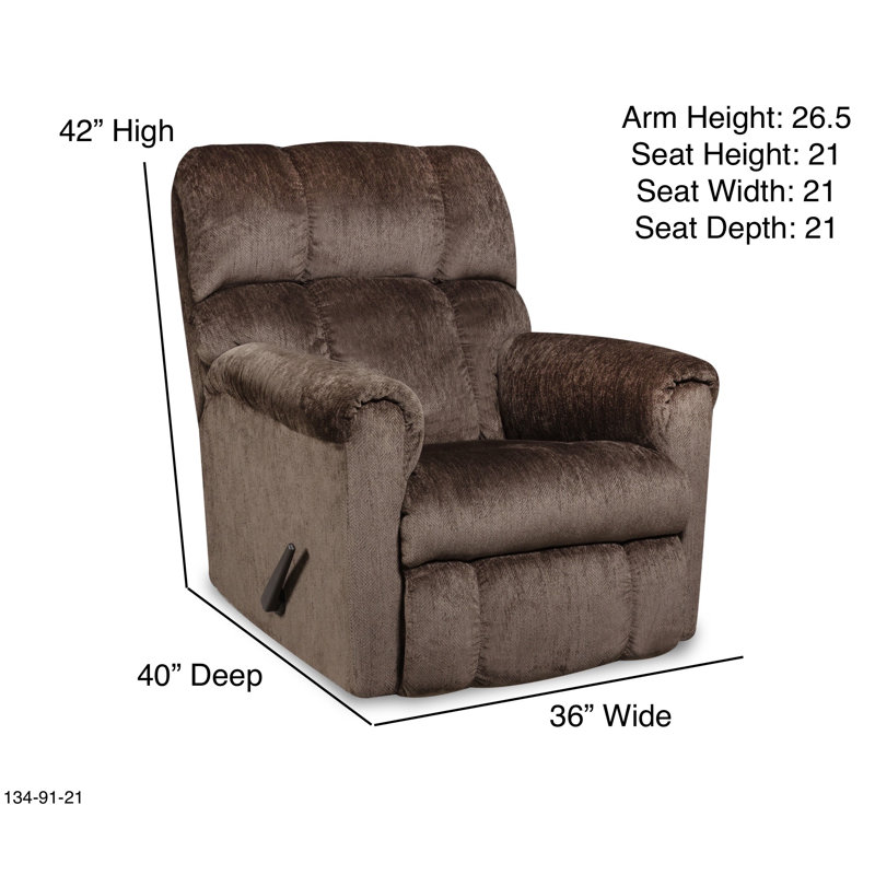 Frontroth Upholstered Polyester Recliner, Brown Polyester