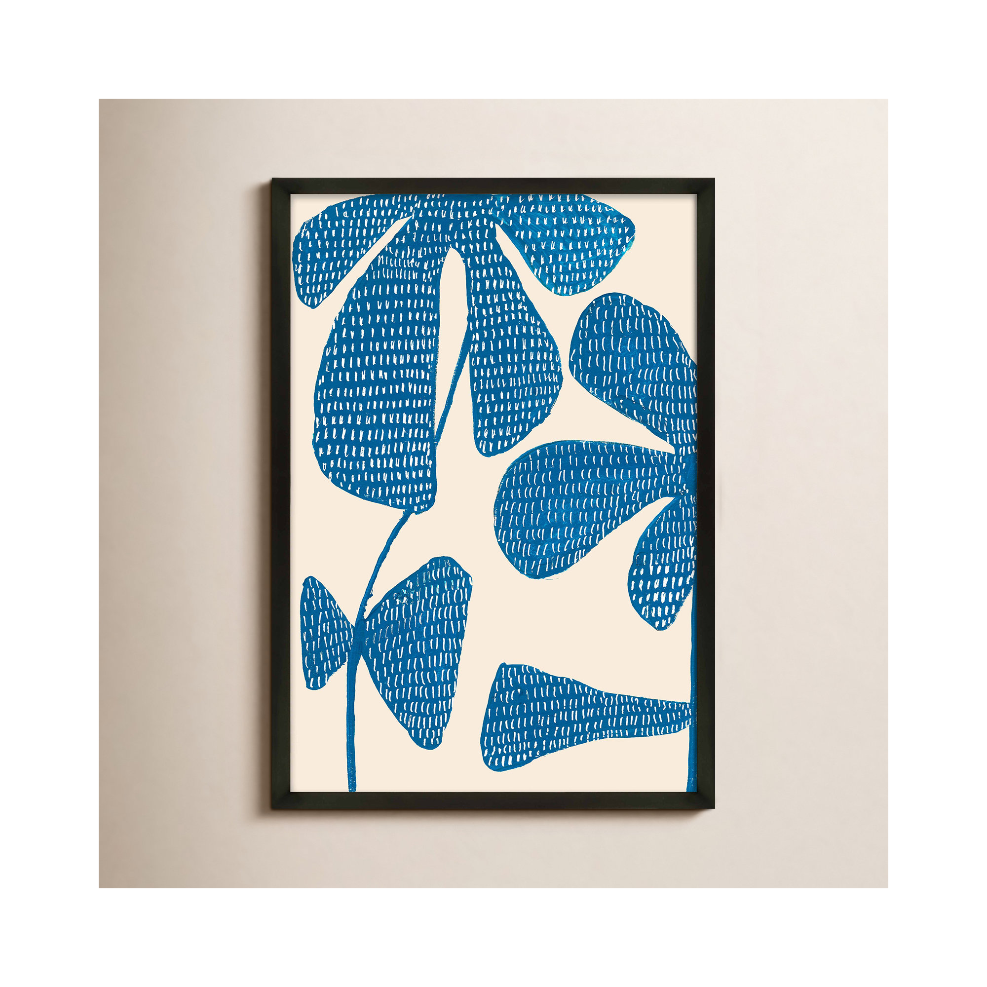 Ceramic Blue 3 by Andrea Stokes - Framed Wall Art, Black Picture Framed Paper, 25" H x 17.5" W