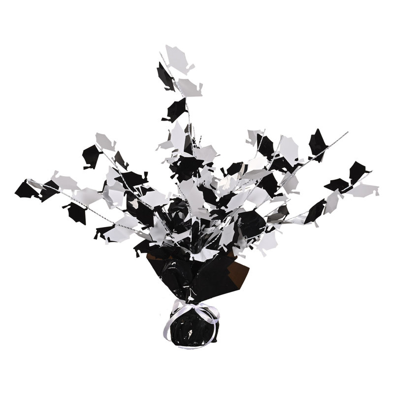 Centre de table Graduation Cap Gleam 'N Burst, Noir / blanc
