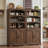 70" H X 31.5" W Standard Bookcase With Wood Doors-384282544