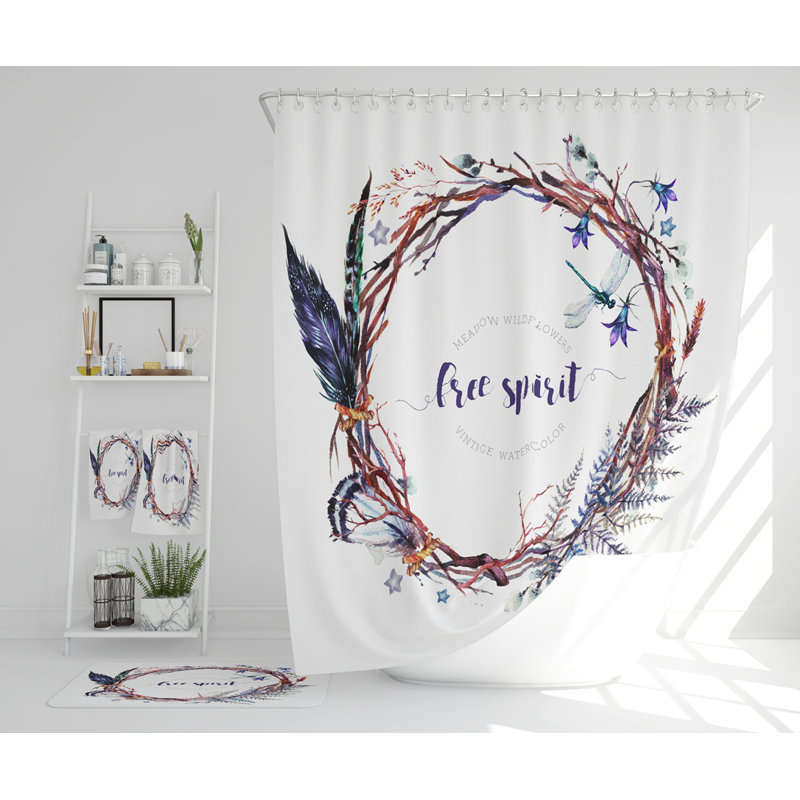 Neytiri Polyester Shower Curtain Set