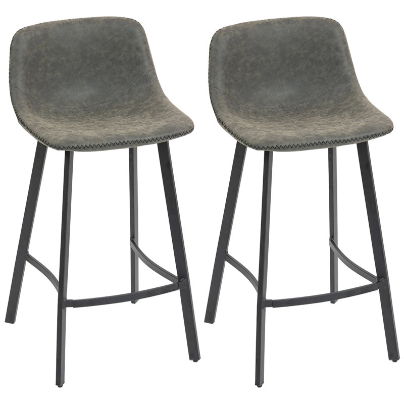 Sidibe Upholstered Counter Stool, Grey