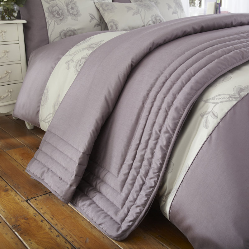 Entiat Bedspread, Slate Grey / Light Plum