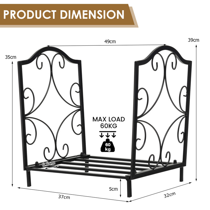 Hubertine 49cm W Metal Log Rack