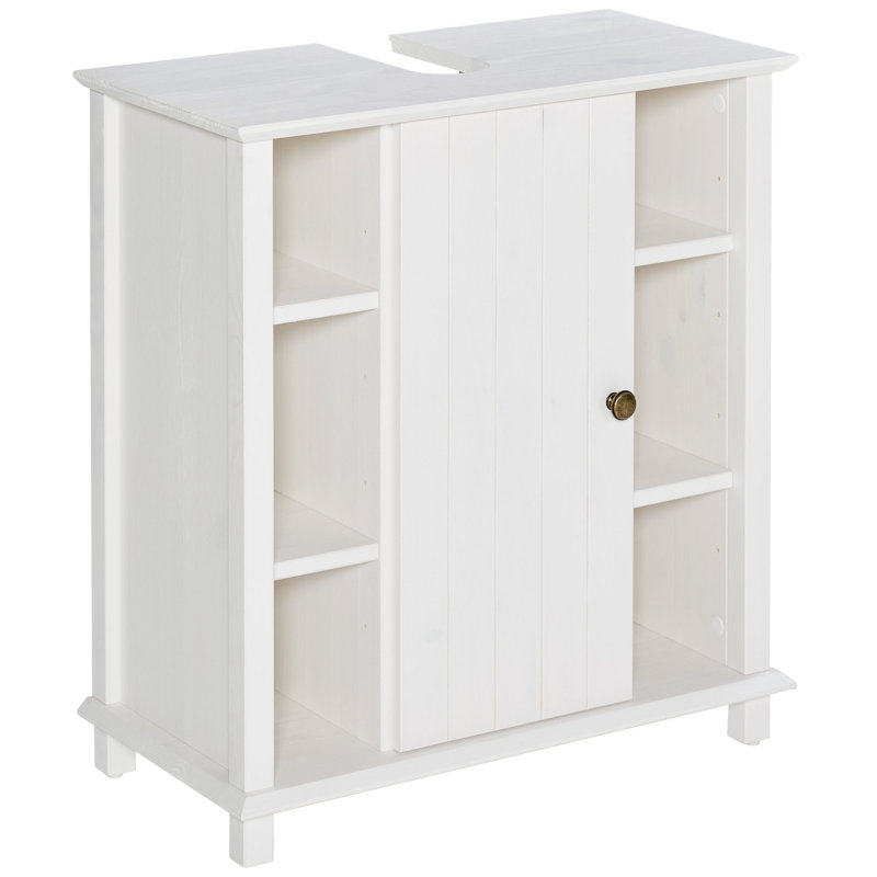 Raab Solid Wood Freestanding Bathroom Cabinet, White