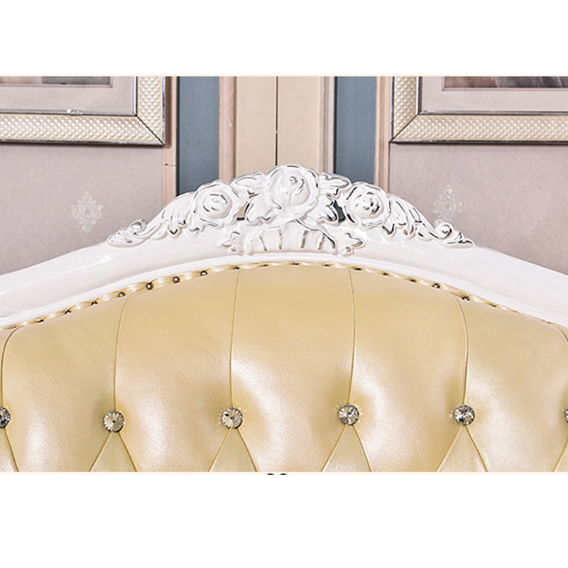 Fauteuil en cuir véritable touffeté de 47,2 po de large Siegbald