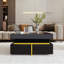Table basse Velmont Glam avec tiroirs et accents dorés, finition ultrabrillante et design durable