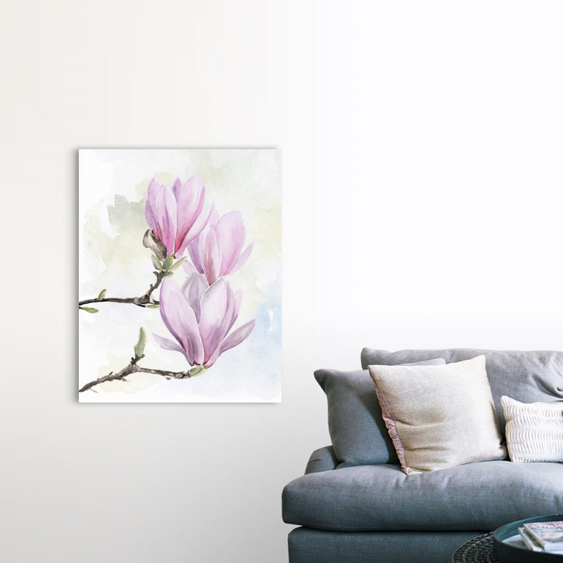 «Magnolia Blooms I», art mural sur toile, H 36 po x l 45 po x P 1,25 po, Toile tendue