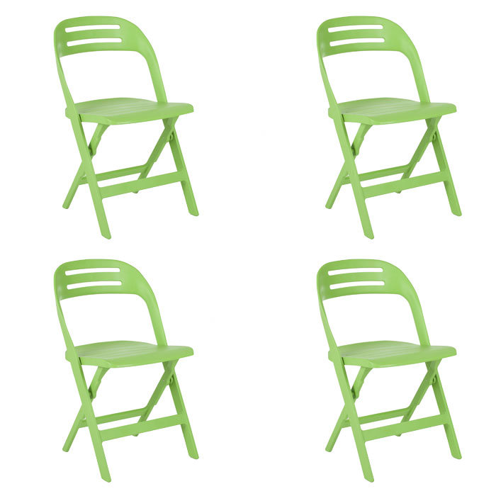 Chaise pliante en plastique Drevaughn, Vert