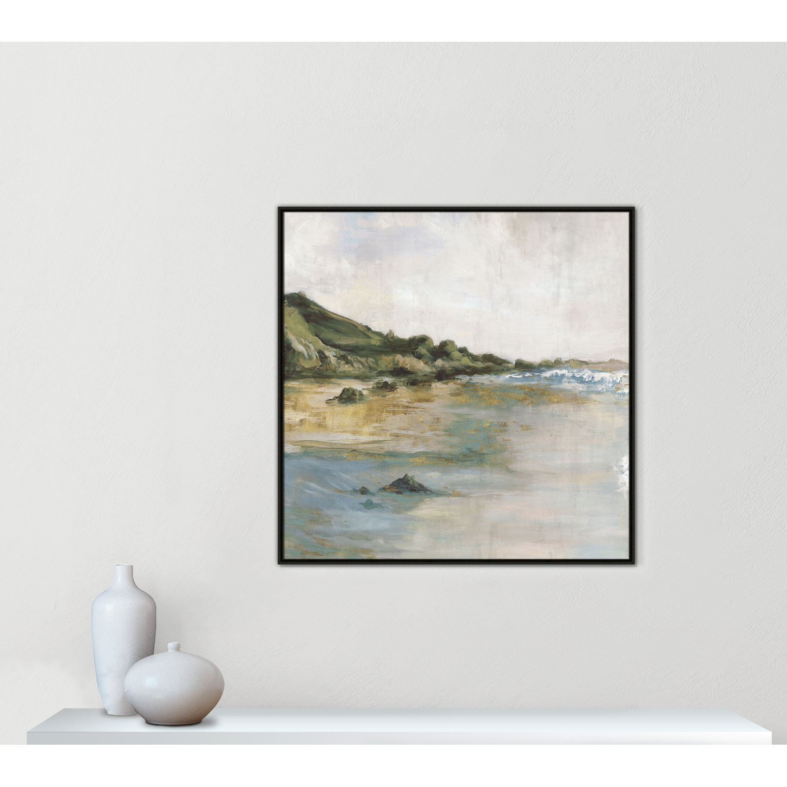 Cordoba "Tide's Edge" Print, 41.5" H x 41.5" W, Espresso