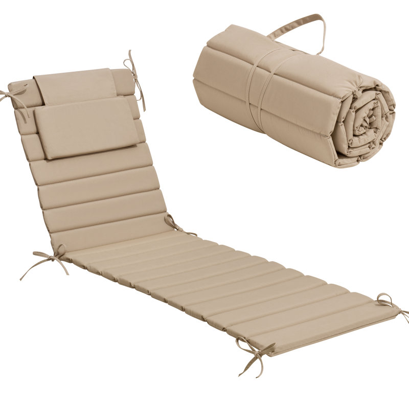 72‘’ L  Outdoor Chaise Lounge Seat / Back Cushion, 21" W x 72" D, Beige