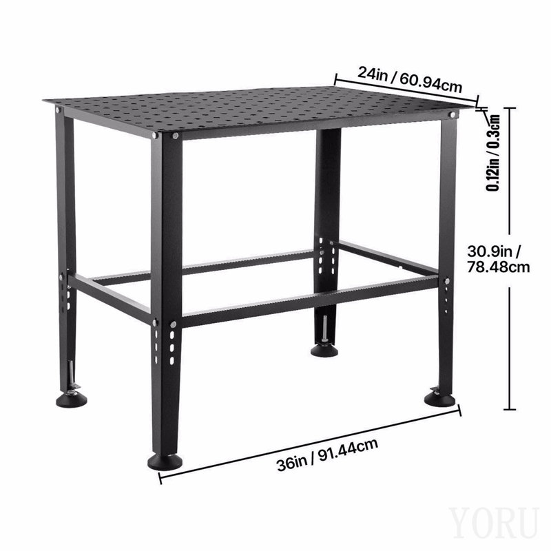 Welding Table 36"X24" 800lbs Welding Workbench Table With Multiple Fixture Holes
