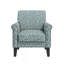 Chaise d'appoint à motif de vigne bouclée bleue avec pieds en bois massif brun foncé-976840193