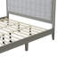 Lit plateforme en bois massif avec tête de lit tapissier, idéal pour différents styles de chambre à coucher et confort durable