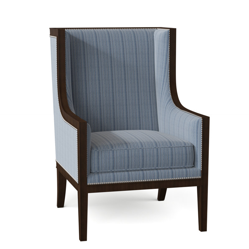 Jameson 28" Wide Down Cushion Slipcovered Wingback Chair, Gray, Café
