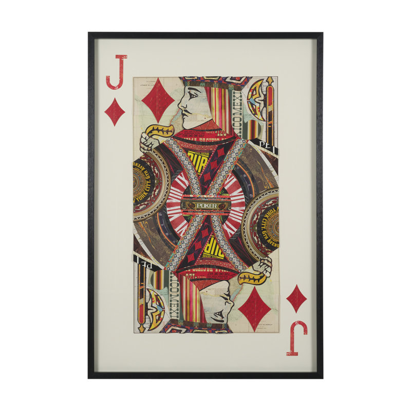 Ace of Spades, jouant à la carte un collage de Mosaik encadré sous verre, H 57 po x l 40 po, Prise