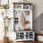 39.8" Wide Hall Tree With Bench And Shoe Storage, Entryway Bench With Diamond Wire Mesh Design, Coat Rack Shoe Bench For Hallway