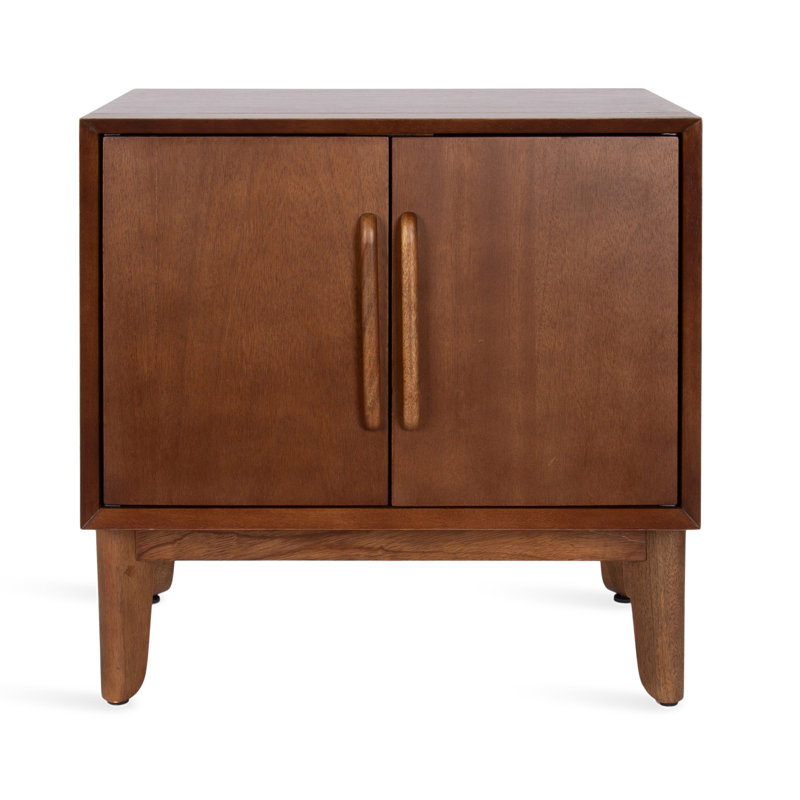 Table d'appoint en bois de manguier avec armoire de rangement McCutcheon, Brun