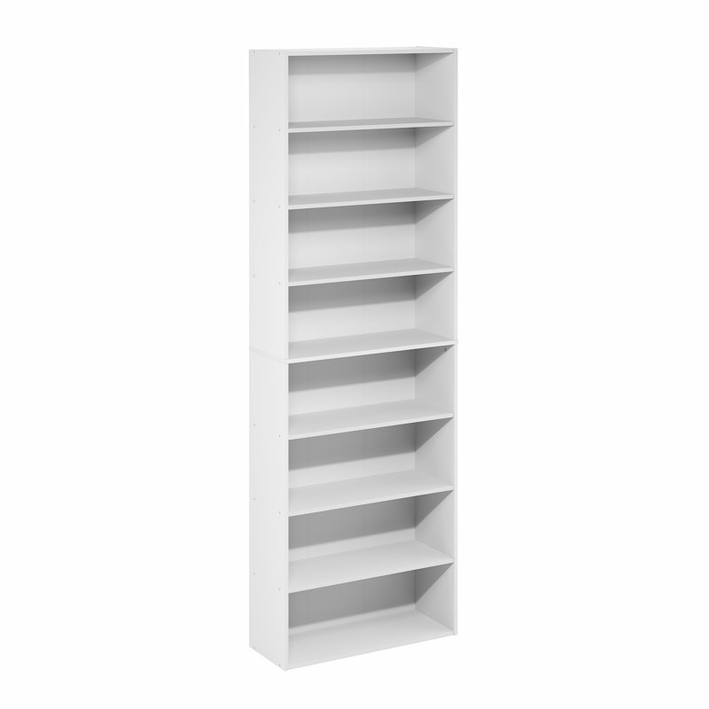 Kyngsten 8-Tier Open Shelf Bookcase, Bookshelf, Storage Organizer, 12 x 24 x 71, Amber Pine, White