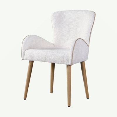 Ensemble de 2 chaises d'appoint Qwin Beige Boucle & Oak