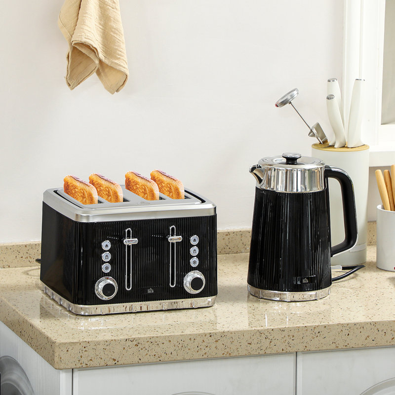 Kettle and Toaster Set, Black