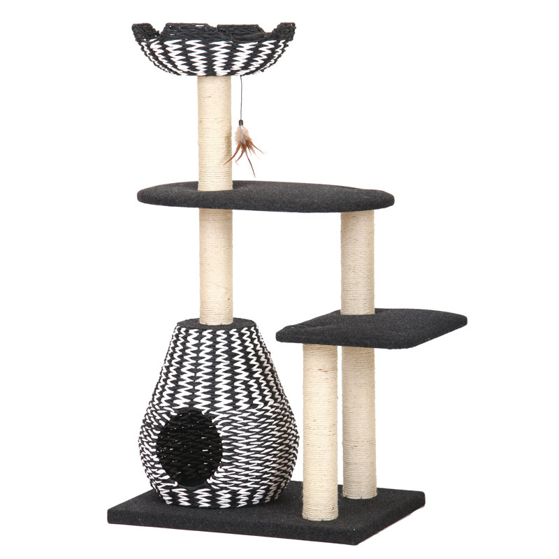Catry 28" Cat Tree with Hammock and Rope Toy