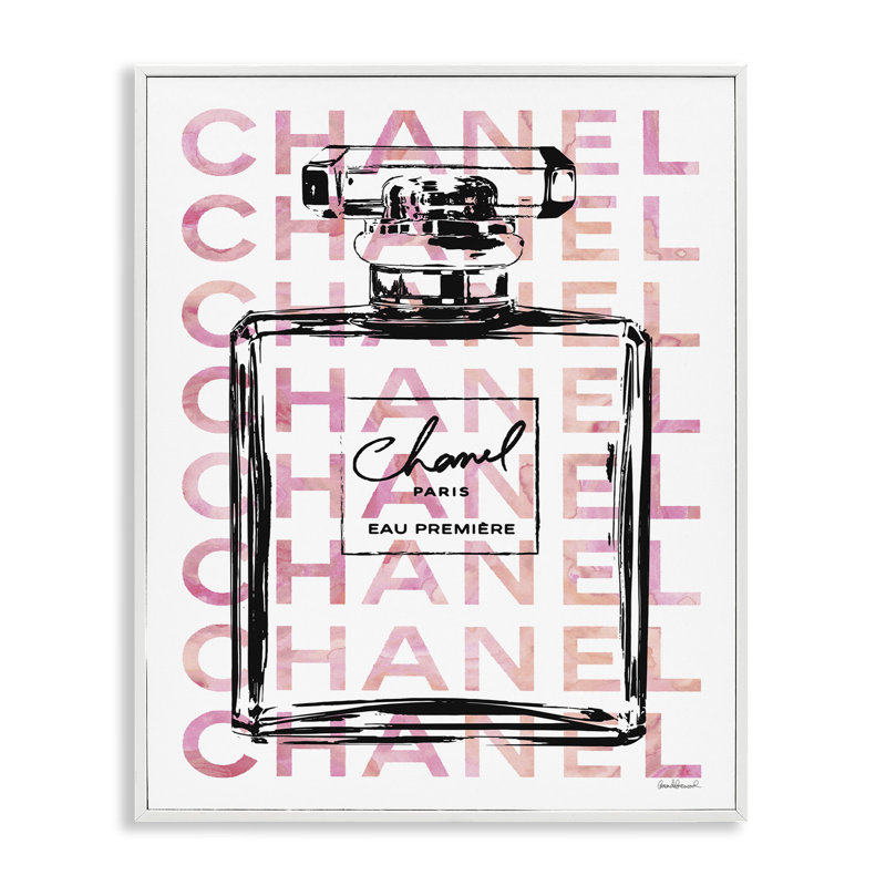 «Perfume Bottle with Words», impression, H 30 po x l 24 po, Giclée encadrée noir minuit