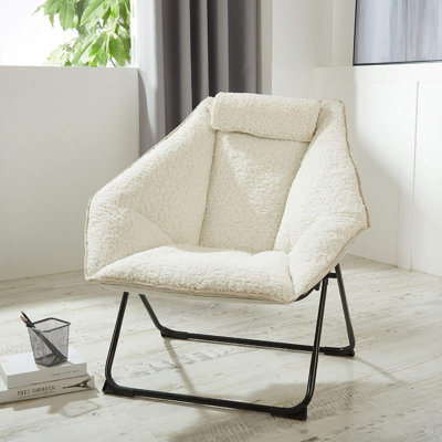  Chaise soucoupe hexagonale pliable Sherpa, blanc cassé