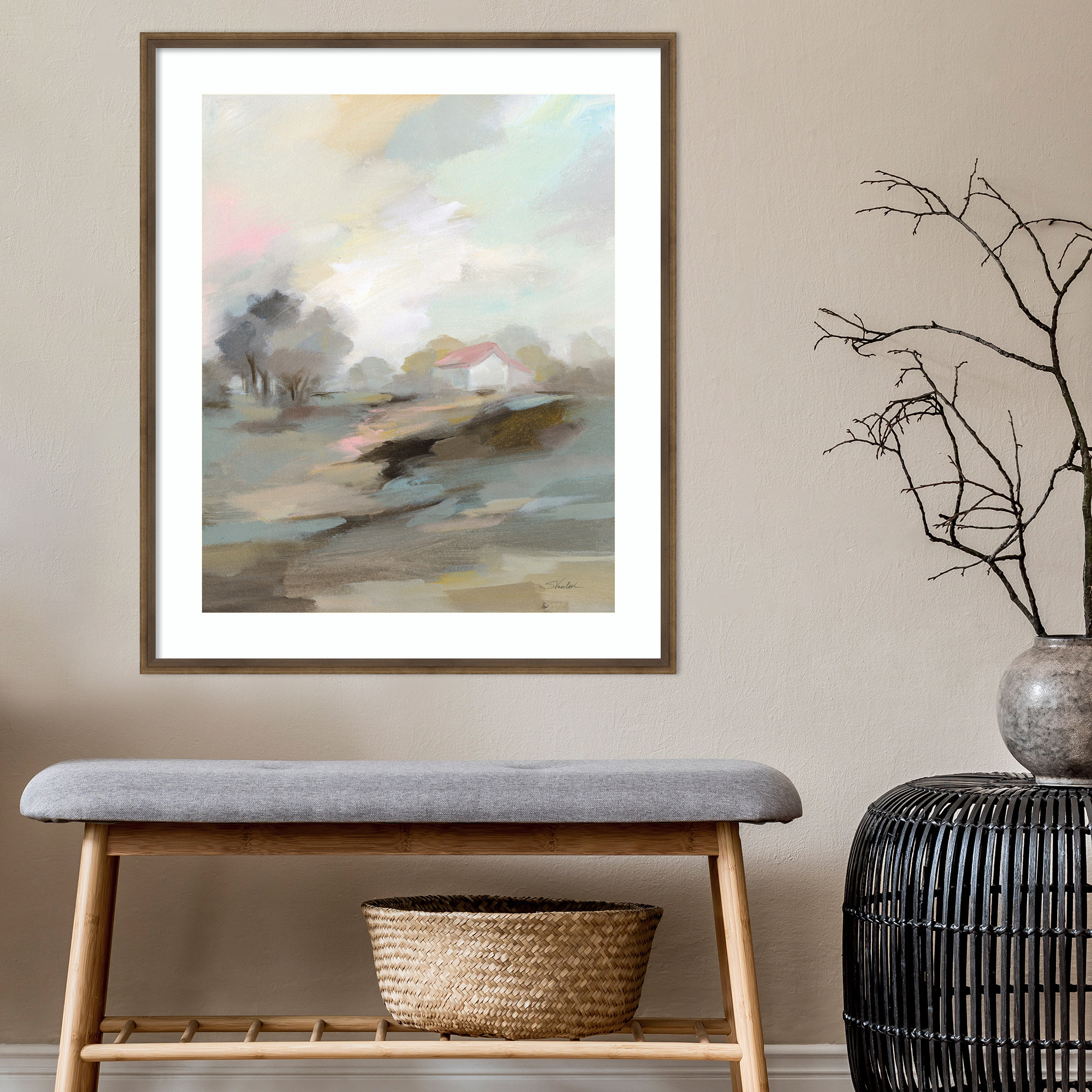 Farm In April by Silvia Vassileva, 28" W x 33" H, Bronze