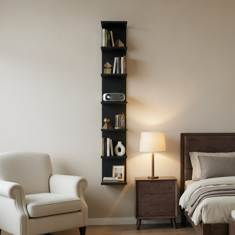 7-tier Floating Shelves, Black