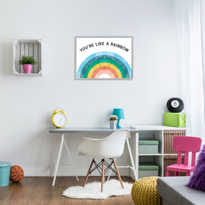 You’Re Like A Rainbow Expression Watercolor Motif Arches Grey Farmhouse